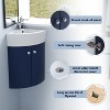 Vynxaria Corner Bathroom Vanity Sink Combo for Small Space Wall Mounted Cabinet Set, Ceramic Sink(BVC05316NB) - 2 of 4