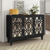 XIYUYEU Sideboard with Glass Doors, 3 Door Mirrored Buffet Cabinet with Silver Handle for Living Room, Hallway, Dining Room - 2 of 4