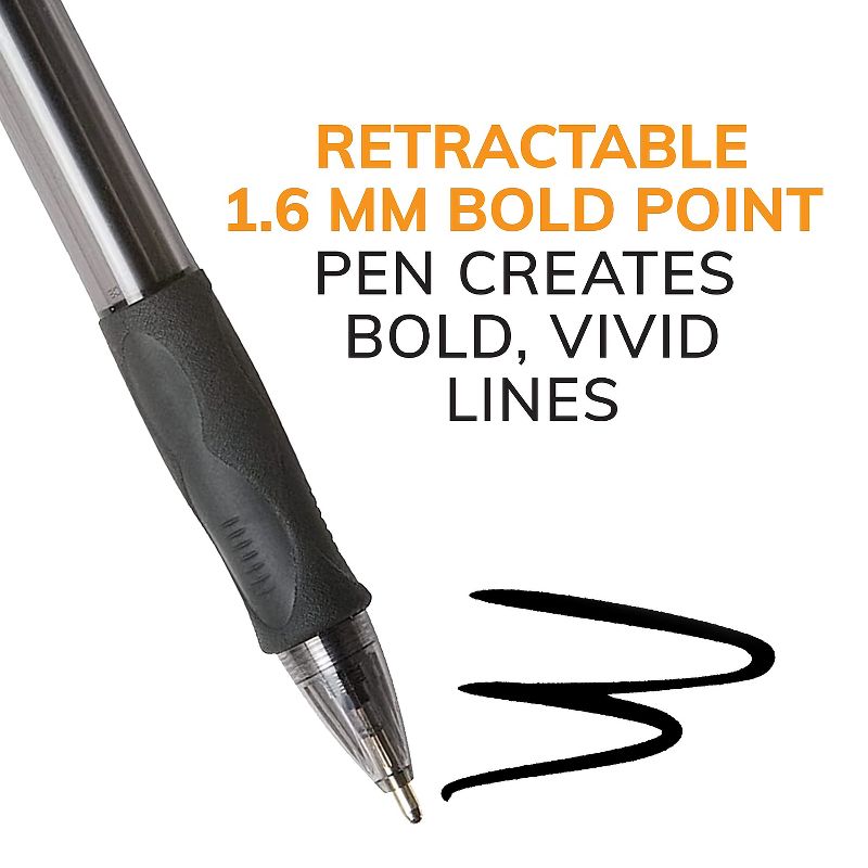 BIC Velocity Retractable Ball Pen Black Ink 1.6 mm 36/Pack VLGB361BK, 3 of 8