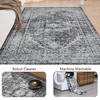 coucheta Washable Area Rug, Vintage Distressed Hallway Floor Carpet, Non-Slip Non-Shedding Soft Bedside Rug, Low Pile Foldable Print Rug - 3 of 4
