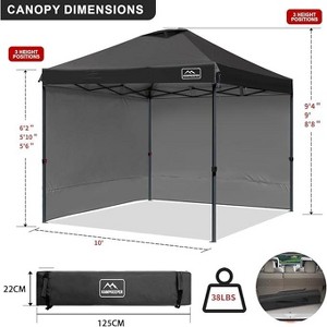 Anybear 10x10FT Black Pop Up Canopy Tent with 2 Sidewalls - 1 of 4