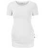 Clearlove Maternity Tunic Tops Maternity Shirt Side Button and Ruched Maternity Tunic Tops Maternity Short Sleeve T-Shirts - 2 of 4