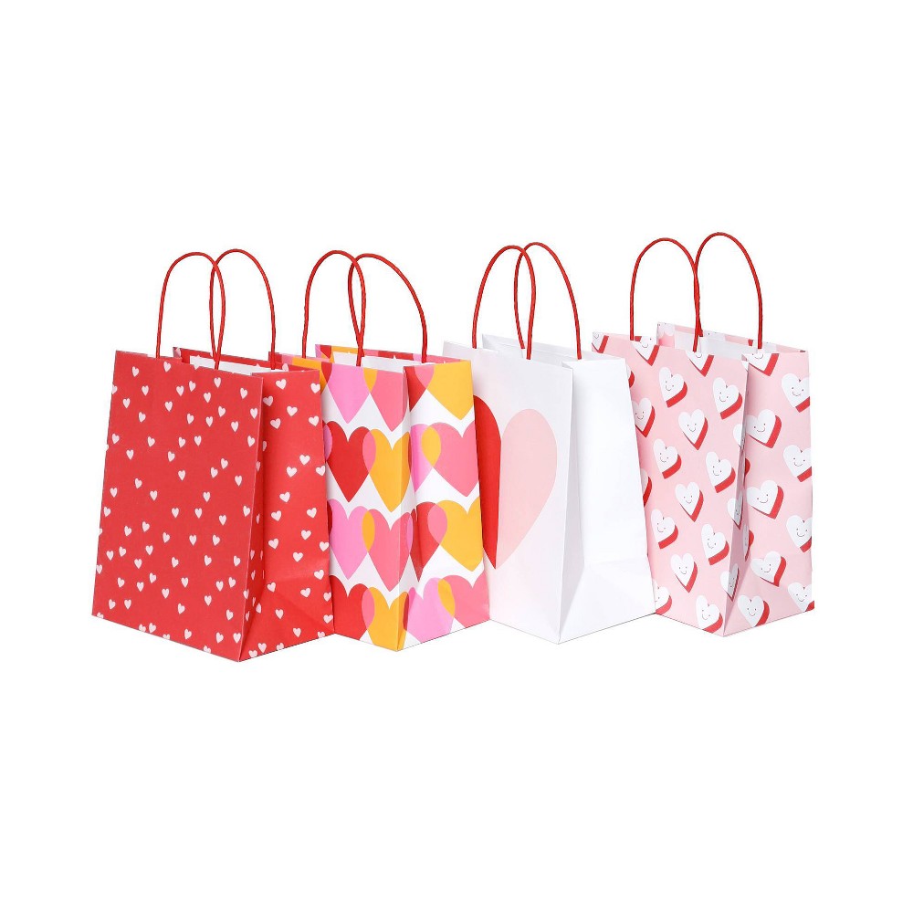 4pk Cub Gift Bag Heart on White - Spritz