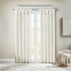LIVN CO. Solid Faux Silk Sheen Twist Tab Window Curtain with Polyester Lining, White 2-Panel 50x84" - 2 of 4