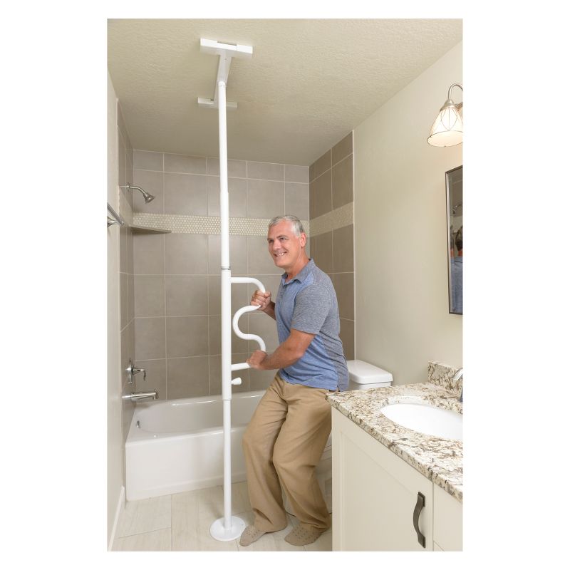 Stander Security Pole and  Curve Grab Bar - Iceberg White, 4 of 9