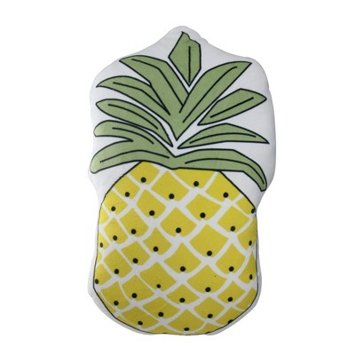 Northlight 18" Pineapple Shaped Plush Fleece Indoor Throw Pillow - Green/Yellow