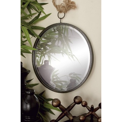 Set of 3 Modern Iron Framed Wall Mirrors with Rope Hangers - Olivia & May
