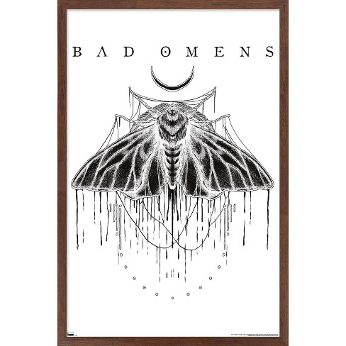Trends International Bad Omens - Moth Framed Wall Poster Prints Mahogany  Framed Version 14.725\