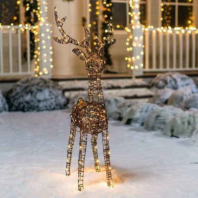 Joiedomi 3ft Rattan Christmas Reindeer 3ft Led Yard Lights - Rattan ...