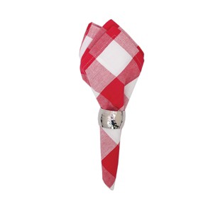 C&F Home 18" x 18" Franklin Red Check Gingham Plaid 4th of July Patriotic Woven Napkin Set of 6 - 1 of 3
