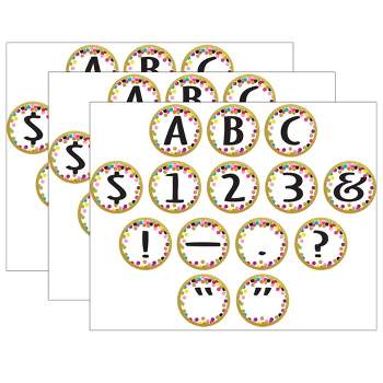 Teacher Created Resources® Confetti Circle Letters, 216 Characters Per Pack, 3 Packs
