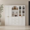 FUFU&GAGA Multifunctional Storage Display Cabinet Contemporary Curved Top Design Modular Organiser White - 3 of 4
