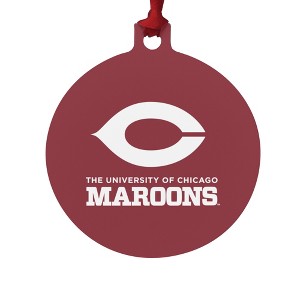 University of Chicago Maroons Logo Aluminum Holiday Christmas Tree Ornament - 1 of 4