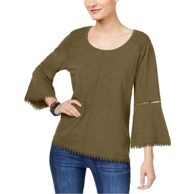 Style & Co. Womens Embroidered Basic T-Shirt