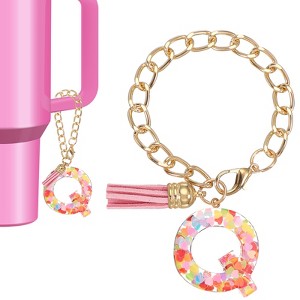 Unique Bargains Epoxy Resin Colorful Glittery Tassel Sports Water Bottle Accessories Letter Charm 1 Pc - 1 of 4