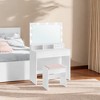 Modern Makeup Vanity Desk with Mirror, Lights, and Power Outlets: Stylish Storage Solution for Bedroom Beauty Routines - 2 of 4