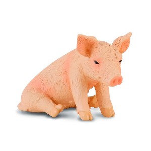 Breyer Animal Creations CollectA Farm Life Collection Miniature Figure | Sitting Piglet - 1 of 4