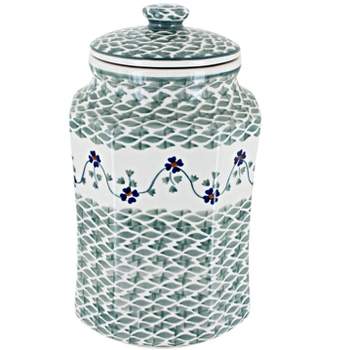 Blue Rose Polish Pottery P174 Manufaktura Small Canister with Seal