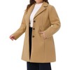 Agnes Orinda Women's Plus Size Notch Lapel Single Breasted Trendy Dressy Fall Winter Midi Pea Coat - 2 of 4