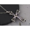 Alilang Vintage-Inspired Gothic Cross Pendant Necklace with Black Crystal Accents - 3 of 4
