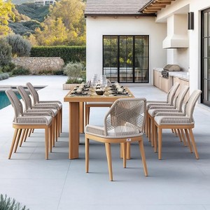 PURPLE LEAF Dining Set Patio Metal Table and Wicker Rattan Chairs for Outside Porch Garden Kitchen Modern Outdoor Furniture Sets - 1 of 4