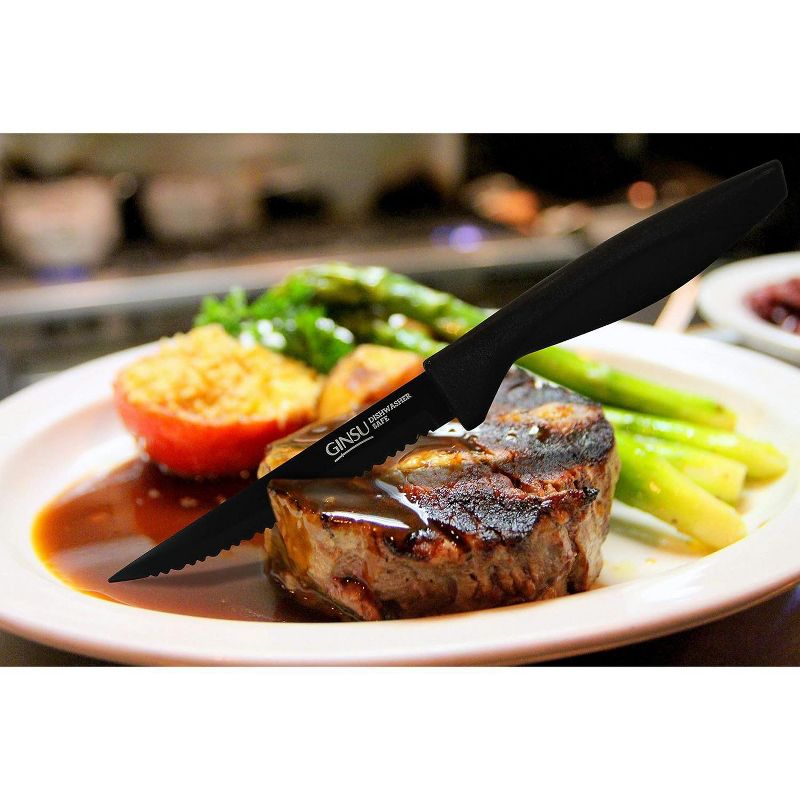 Ginsu Daku 6-Piece Black Steak Knife Set, Dishwasher Safe and Always Sharp, 4 of 5