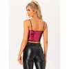 INSPIRE CHIC Women's Spaghetti Strap Club Party Crop Tank Sequin Tops - 3 of 4