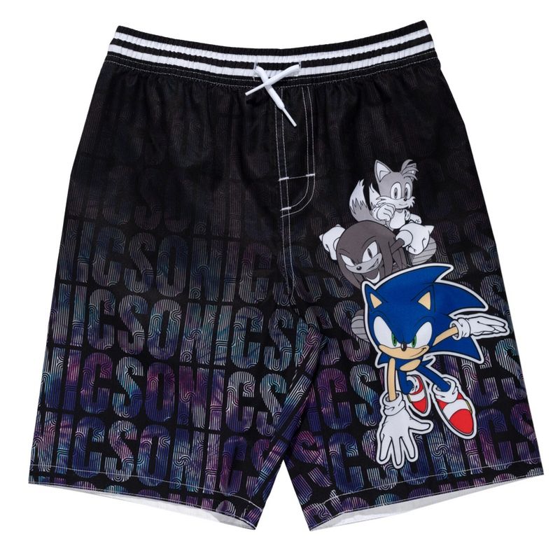 SEGA Sonic the Hedgehog Pullover Rash Guard and Swim Trunks Outfit Set Little Kid to Big Kid, 4 of 10