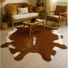 Home Mart Goods 6' x 7' Feet Brown White Cowhide Handmade Soft Large Cow Hide Cow Skin Leather Animal Area Rug - 3 of 4