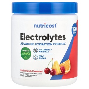 Nutricost Electrolytes, Advanced Hydration Complex, Fruit Punch, 1 lb (468 g) - 1 of 2