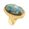 Ross-Simons Oval Labradorite Textured and Polished Ring in 18kt Gold Over Sterling - 3 of 4
