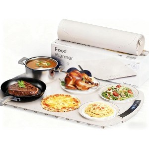 Kismile Warming Mat for Food, 3/7 Temp Settings, Childproof Lock, Rollable Portable Food Warming Mat, Ideal for Gatherings, Parties, Food Warmer - 1 of 4