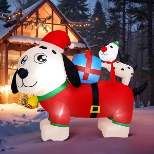 Presence 5FT Christmas Inflatable Decor - Doggie Family of Two - 1 of 4