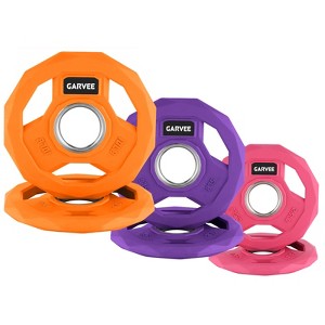 2-Inch Bumper Plates Set -Rubber Coated Cast Iron  for Home Gym Barbell Plates  Weights Options  (2.5-95 Lbs, Single/Pair/Set) - 1 of 4