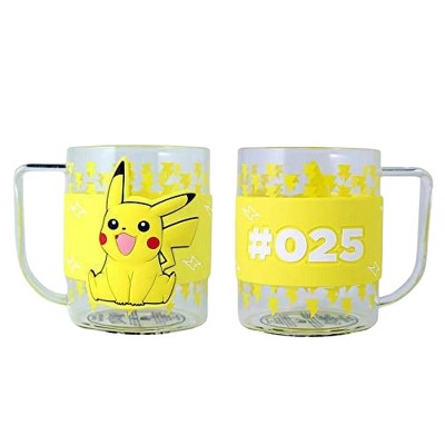 Just Funky Pokemon Pikachu 16oz Glass Coffee Mug With Sleeve