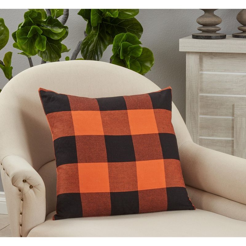 Saro Lifestyle Saro Lifestyle Cotton Pillow Cover With Buffalo Plaid Design, 3 of 4