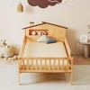 Okak Natural Solid Wood Platform Bed Frame with Wooden Strips Headboard,Primary Bedroom Bed,No Spring Box Needed - 2 of 4