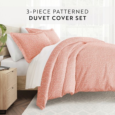 King/California King Pink Floral Ultra Soft Duvet Cover & Shams Set