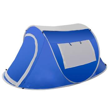 Leisure Sports 2-Person Water-Resistant Barrel Style Pop-Up Tent for Camping - With Rain Fly, Carry Bag, and Sunchaser - Blue