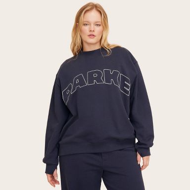 Women's Mockneck Pullover Sweatshirt - Parke x Target Navy Blue S/XS