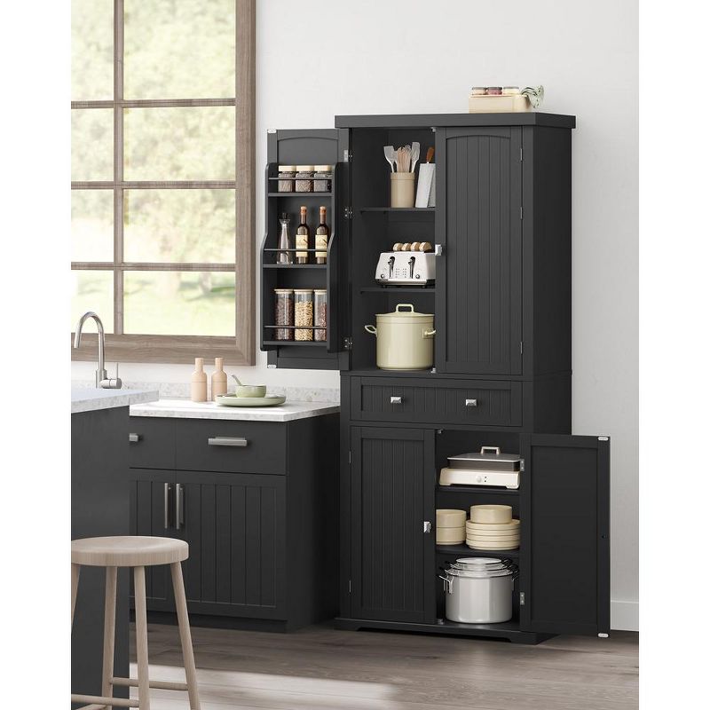 VASAGLE Kitchen Pantry Storage Cabinet, 71.9 Inches Tall Freestanding Cupboard with 1 Large Drawer, 6 Hanging Shelves, 2 of 9