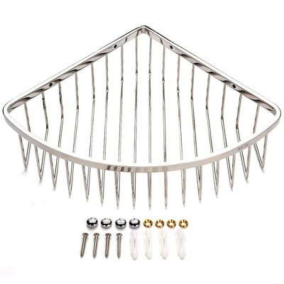 YIGII-Stainless Steel Bathroom Shower Corner Basket Storage Shelf Wall Mounted Holder Organizer