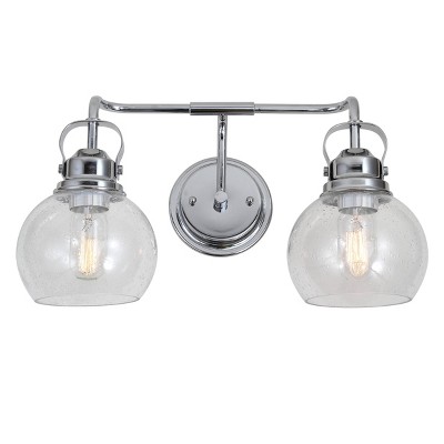 17.5" Metal/Bubbled Glass Shirley Vanity Wall Light Chrome - JONATHAN Y