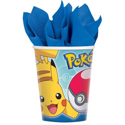 Birthday Express Pokemon Core 9oz Paper Cups - 8 Count