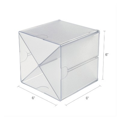 Clear Polystyrene Stackable Desk Organizer with X Divider