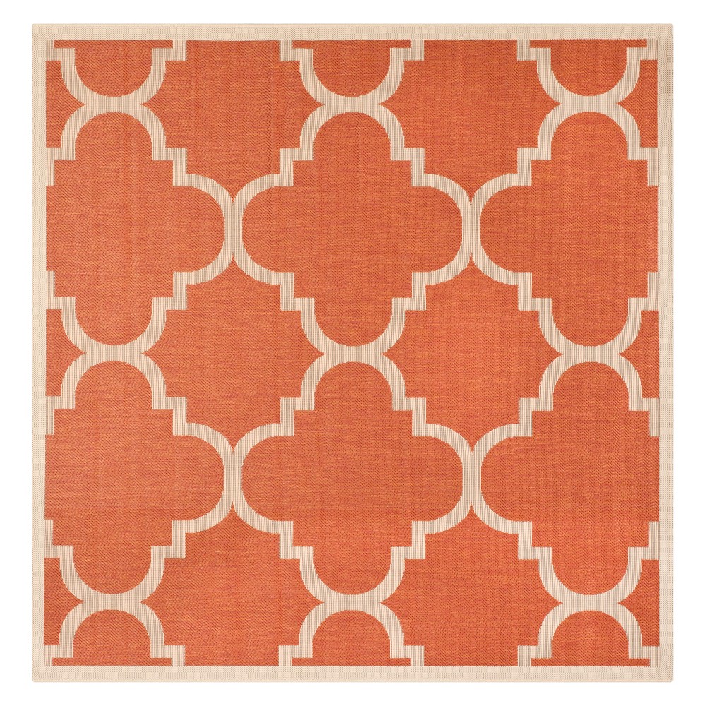 4' x 4' Richmond Square Outdoor Rug Terracotta - Safavieh