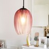 Rennnsan Quivane 7"W 1-Light Buded Textured Glass Modern Dimmable Pendant - 2 of 4