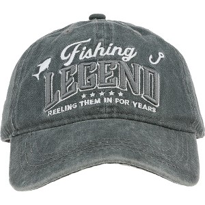 Pavilion Gift Company - Fishing - Dark Gray Washed Cotton Twill Hat - Hats - 1 of 4
