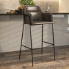 LeisureMod Axis Modern Bar Stool – Upholstered Bar Height Chairs with Footrest and Stainless Steel Base for Kitchen Island, Pub, or Home Bar Set of 2 - 2 of 4