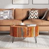 vidaXL Coffee Table Multicolor Reclaimed solid wood, Iron 27.6 in diameter - 3 of 4